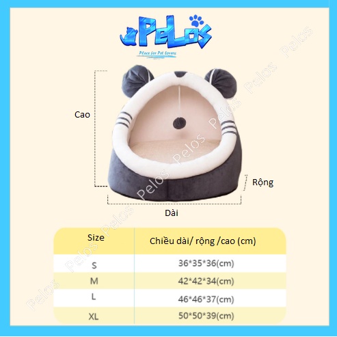 Ổ nệm cho mèo hình thú dễ thương chất liệu mềm mại có kèm đệm - PeLos