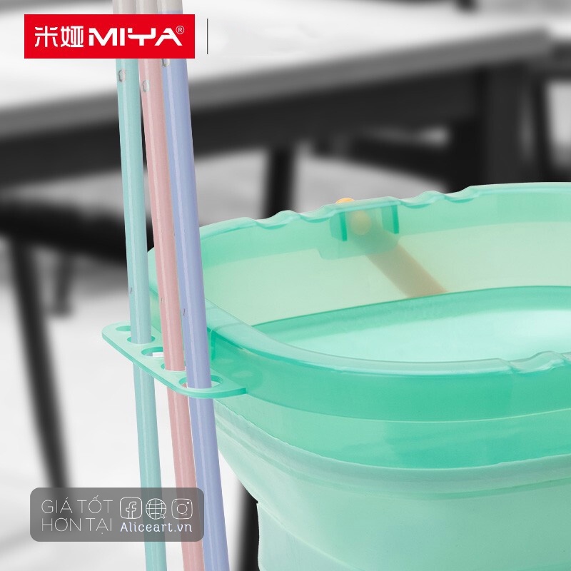 Xô rửa cọ MiYA HIMI gấp gọn 3 lít 3L vẽ ngoài trời tiện lợi Miya Foldabket Bucket
