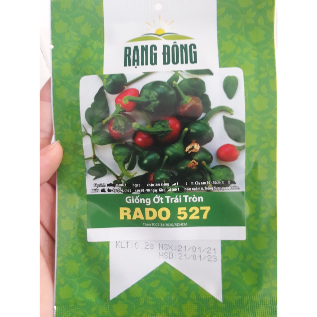 [Seeds] Hạt giống Ớt trái tròn Rado, đóng gói 0.2gr