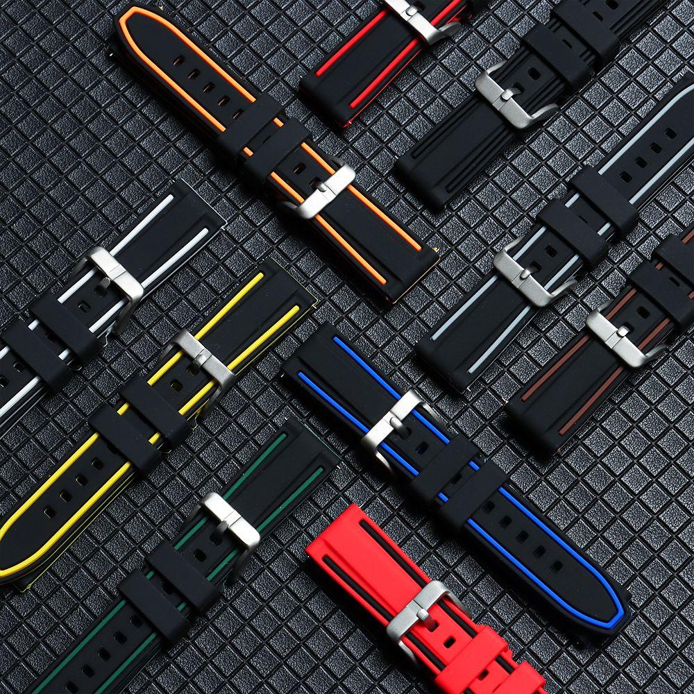 BEBETTERM Dây Đeo Đồng Hồ Thay Thế Bằng Silicone Mềm Nhiều Màu Sắc 20 22 24mm