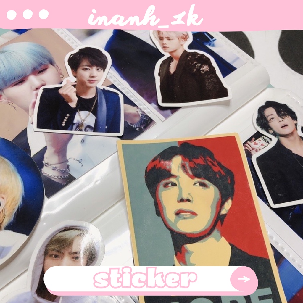 Set 10 sticker dán ảnh nhóm BTS