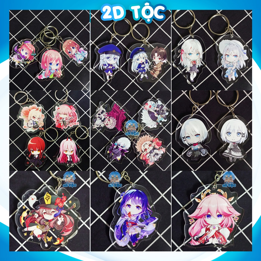 Móc Khóa Mica Trong suốt In 2 Mặt Sắc Nét Anime Manga Game Light Novel Tổng hợp - Phụ Kiện Anime By 2D Tộc Shop