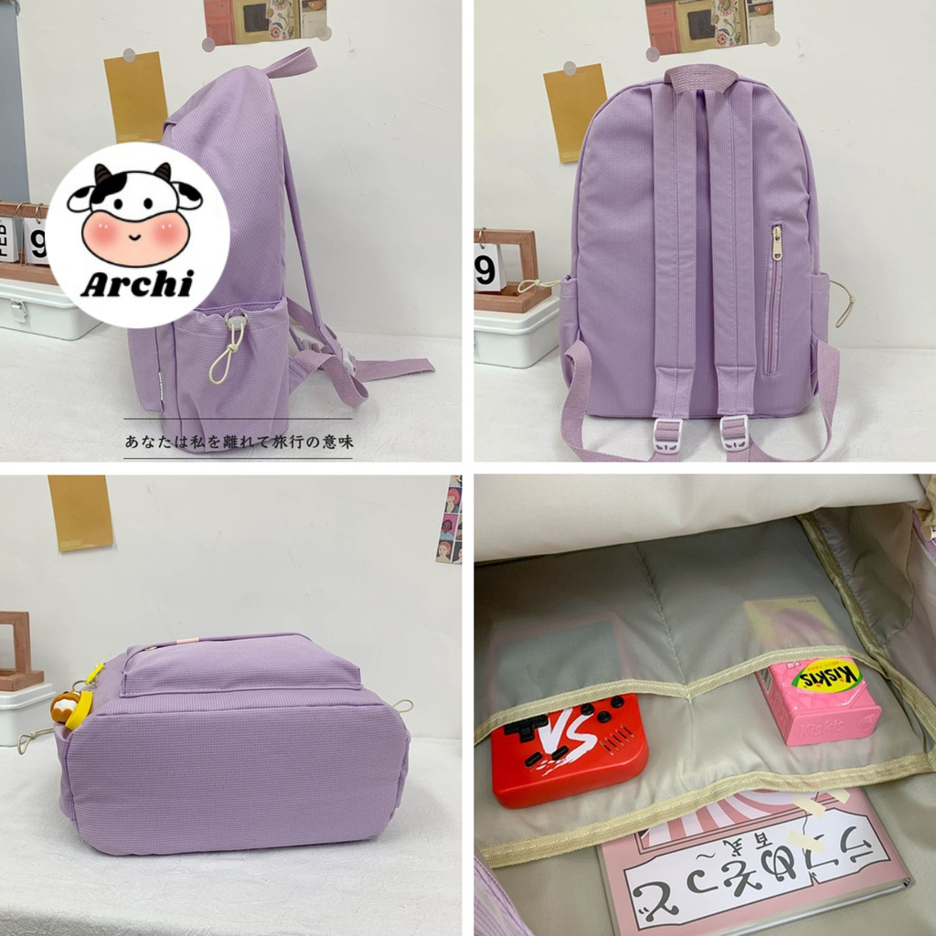 Balo ulzzang đi học thời trang màu sắc đơn giản