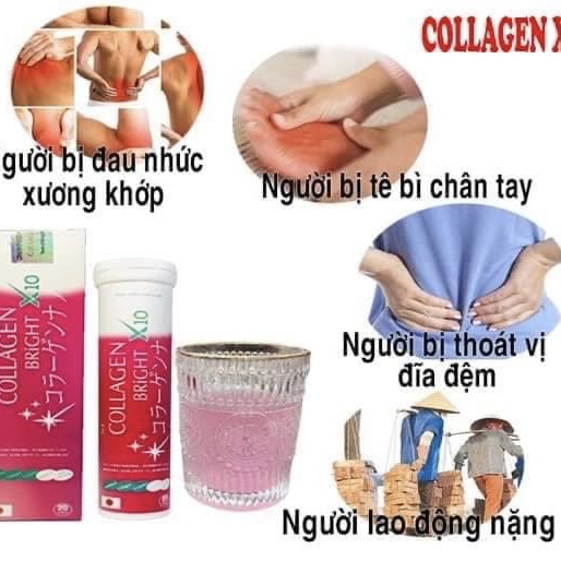 Collagen X10 Viên Sủi Giúp Làm Đẹp Da, Giúp Da Trắng Sáng Đều Màu,Giúp Sạch Nám, Tàn Nhang , Chông Lão Hóa