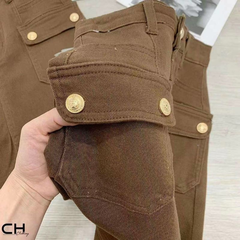 Chân váy jean khuy túi hàng QCL1
