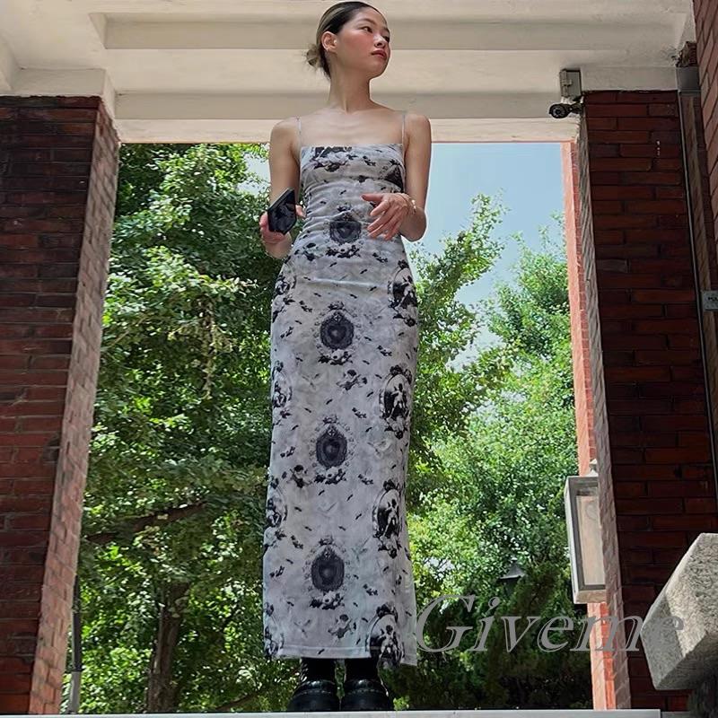 Đầm Hai Dây Dáng Ôm Họa Tiết Thiên Thần Thời Trang Mùa Hè Cho Nữ