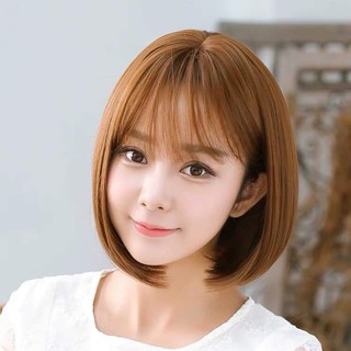 [ tặng kèm lưới và lược ] tóc giả nữ nguyên đầu cup ngắn, tóc vic bộ cả đầu mái thưa (30)