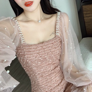 Đầm dạ đính ngoc dự tiệc