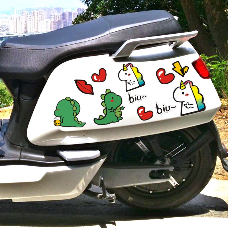 1 Bộ Nhãn Dán Kỳ Lân Khủng Long Chống Nước Trang Trí Thân Xe Hơi Xe Máy
