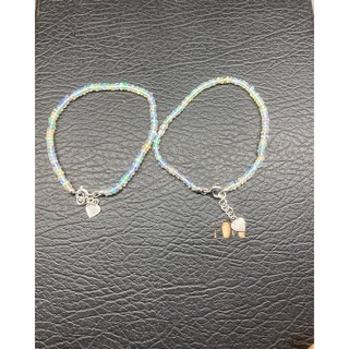 Lắc tay đá Opal Ngọc mắt mèo khoá bạc sang trọng - Lắc bạc thời trang 950 May Jewelry
