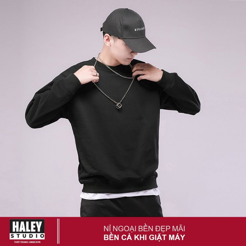 Áo nỉ nam trơn Sweater, Áo thu đông nam Hàn Quốc chất dày dặn