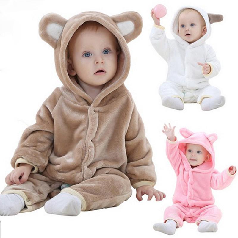 Đồ liền thân dày giữ ấm hình thú 3D cho bé sơ sinh