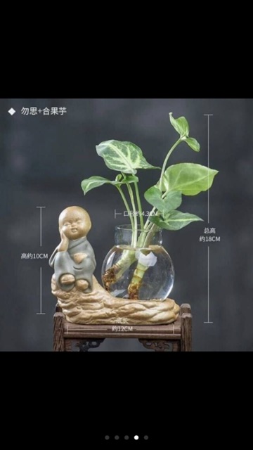 Bộ tượng 4 KHÔNG an lạc- tặng kèm bình thuỷ tinh( KHÔNG BAO GỒM KỆ) | BigBuy360 - bigbuy360.vn