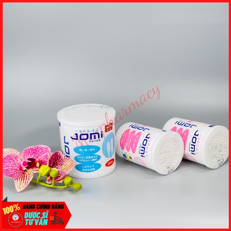 Tăm Bông Kháng Khuẩn JOMI Dành Cho Trẻ Em 1 Đầu Xoắn 1 Đầu Tròn (Hộp 160 chiếc) - Minpharmacy