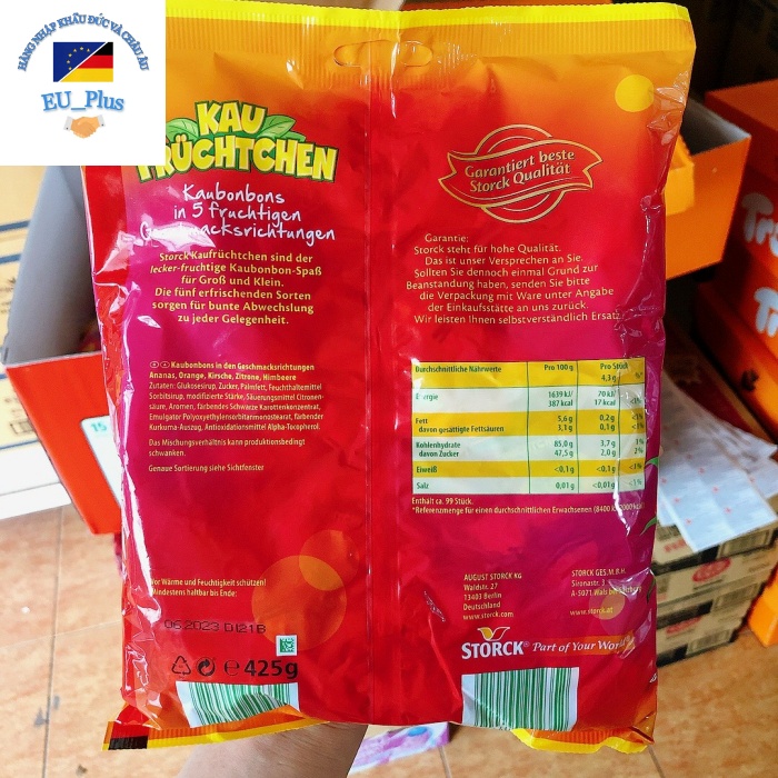 Kẹo dẻo trái cây softmix 500g - Đức/ Kẹo mềm Kau Fruchtchen 425g -vị trái cây