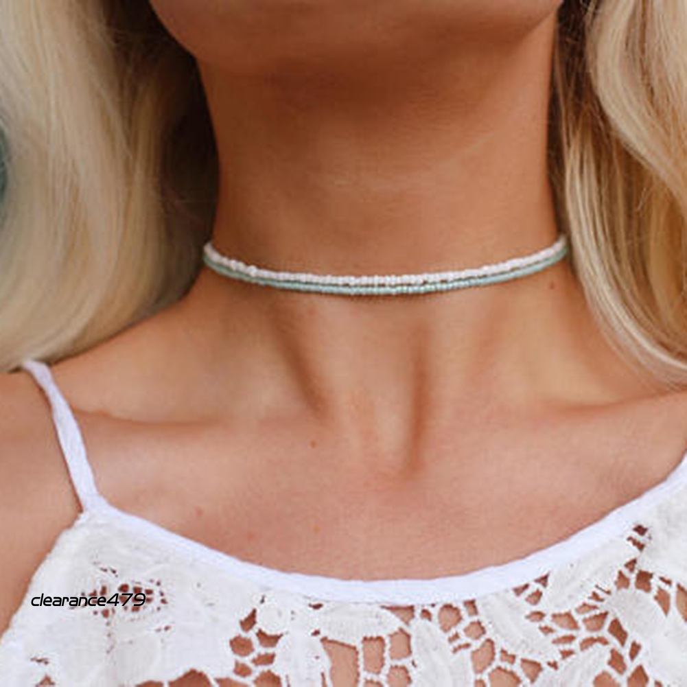 Vòng Cổ Choker Đính Hạt Đơn Giản Thời Trang Mùa Hè Cho Nữ