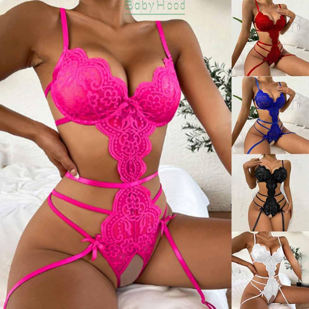 Women Pajamas Crotchless Lace New Style One-piece Pajamas See-through Sexy#BBHOOD