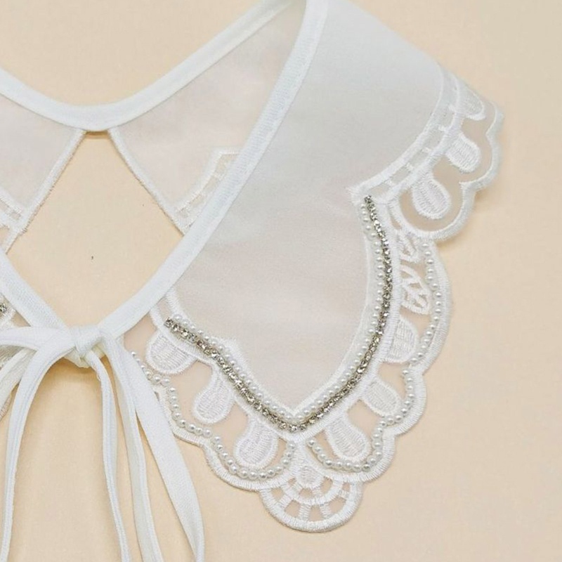 Cổ Áo Sơ Mi Giả Thêu Hoa Phối Ren Có Thể Tháo Rời Thời Trang Cho Nữ