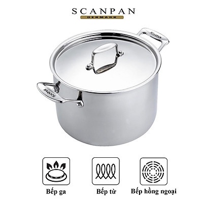 Nồi inox luộc gà Scanpan Fusion5 24cm 74502400 7,6L đáy từ