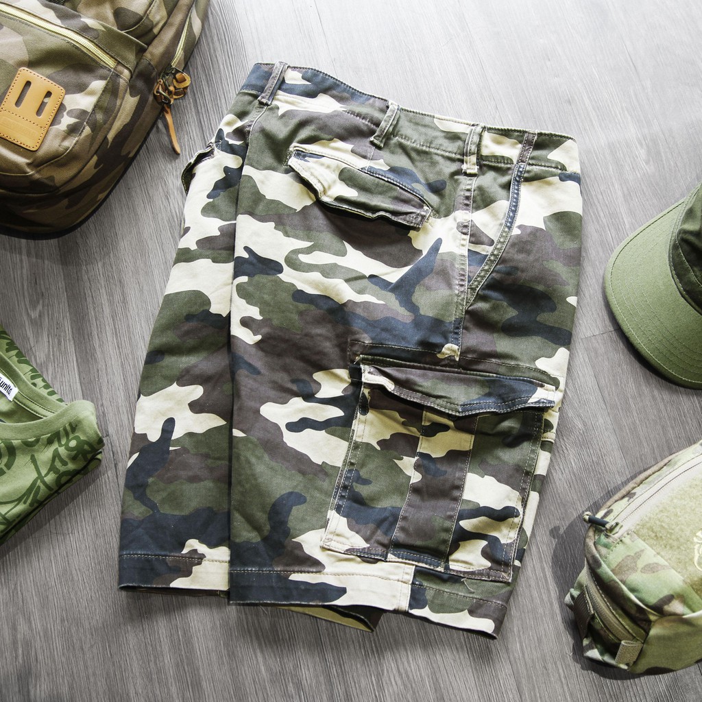 Quần Short Nam Kaki Lính Camo Mỹ Rằn Ri Express Chính Hãng Có Big Size