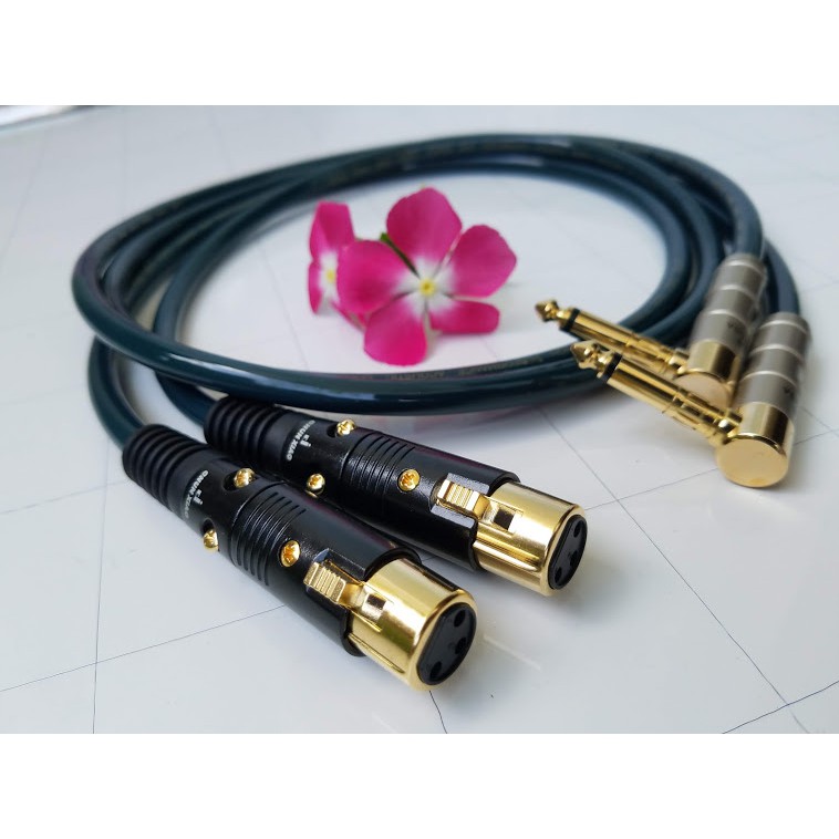 Dây Canon Cái ra 6 ly vuông hàng cao cấp Audio Phile England - dây tín hiệu âm thanh Jack Canon và jack 6 ly