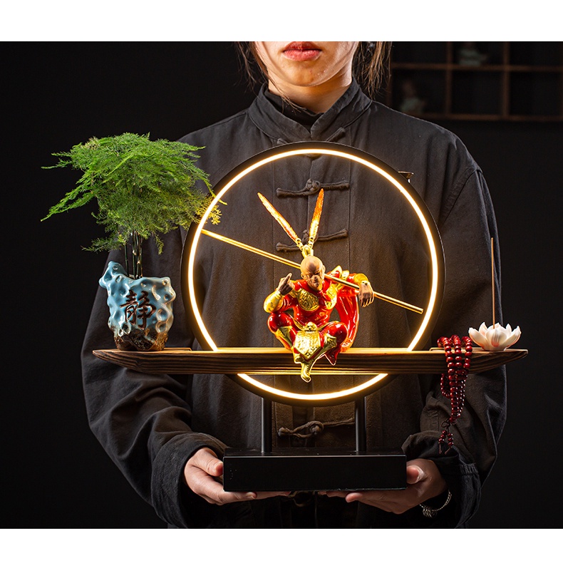 Mô hình đèn led tròn trưng bày thờ cúng decor seup siêu đẹp