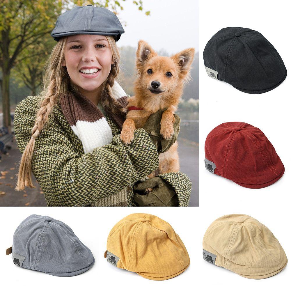 Mũ Beret Vải Cotton In Chữ Phong Cách Harajuku Thời Trang Thu Đông Cho Nữ