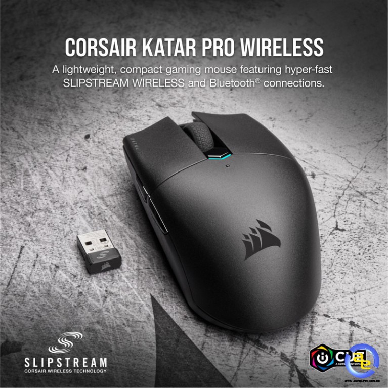 Chuột Gaming không dây Corsair Katar Pro Wireless (cảm biến cao cấp 12.400dpi , siêu nhẹ 96g, chỉ dùng với 1 Pin AA)