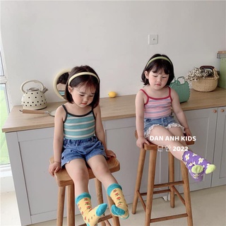Áo yếm body sọc màu năng động cho bé gái