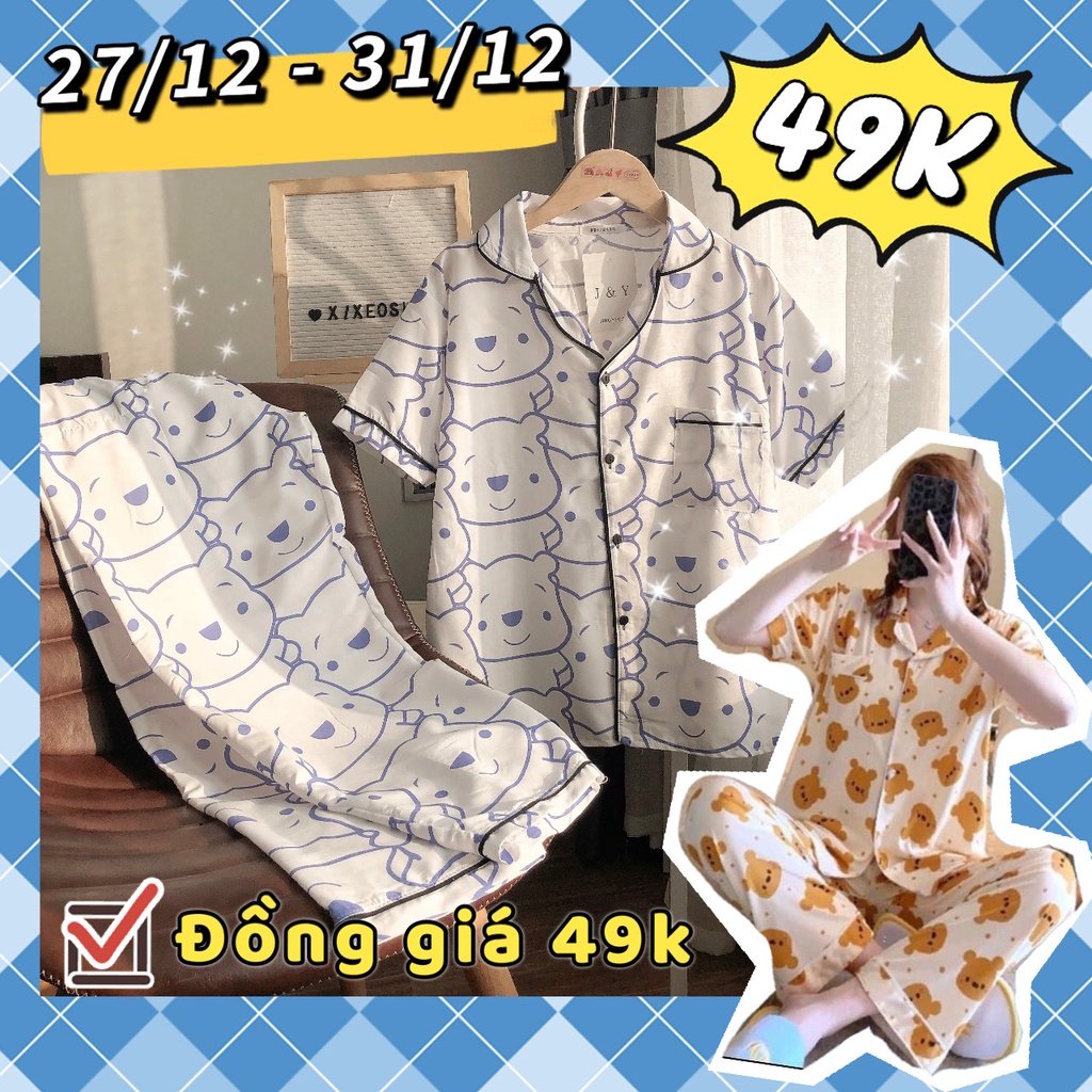 Pijama nữ họa tiết, bộ đồ pijama dài thiết kế phong cách uzang xixeoshop | BigBuy360 - bigbuy360.vn