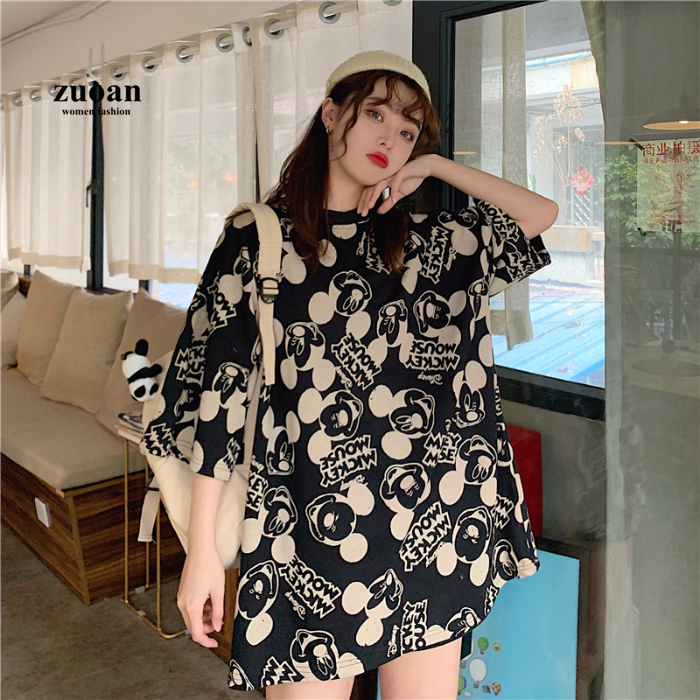 SUXI Áo Thun Nữ Ngắn Tay Kiểu Dáng Hàn Quốc