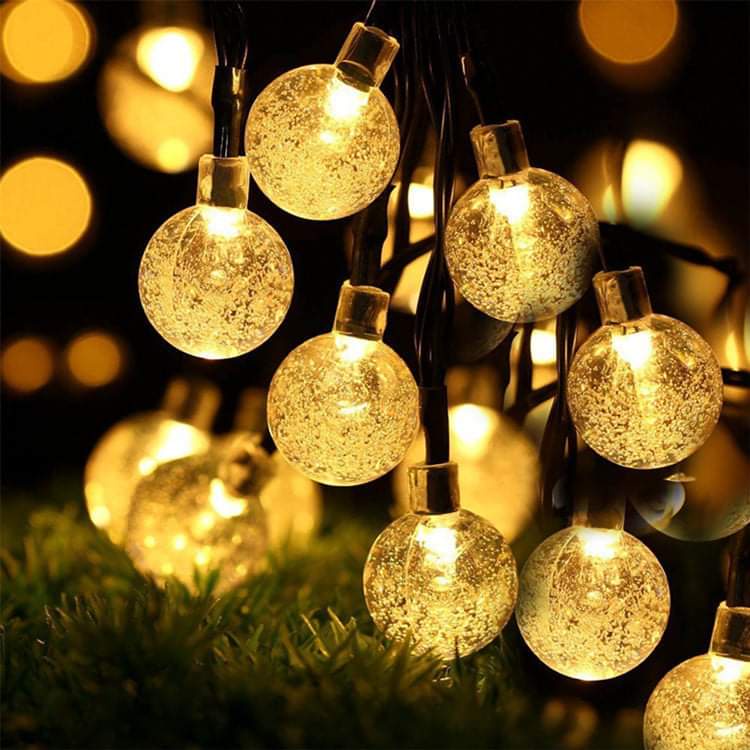 Đèn LED bi CHERRY,Đèn led bọt biển Bọt Nước 8m 50 bóng trang trí quán Cafe, nhà cửa, quán ăn, ánh sáng vàng