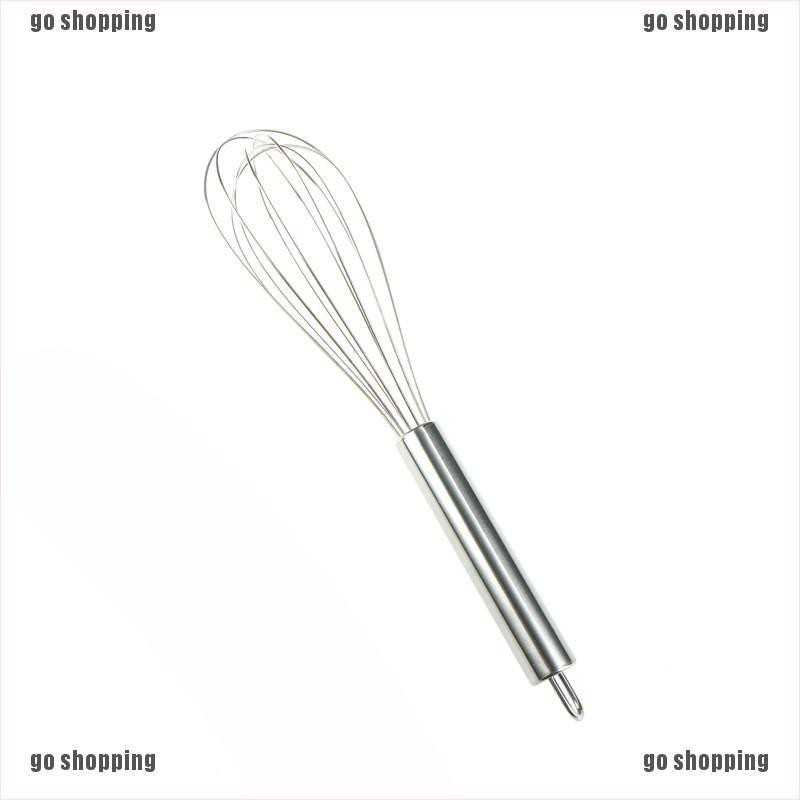 {go shopping}(8/10/12 Inches) New Stainless Steel Egg Beater Hand Whisk Mixer Kitchen Tools