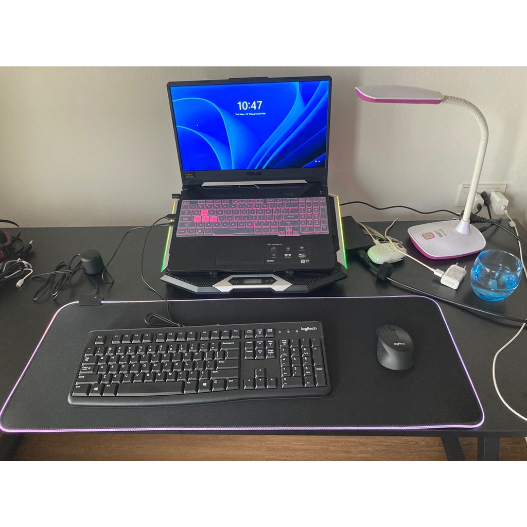 Lót chuột 25x30cm và 80x30cm dày 4mm tích hợp Led RGB FGD-02