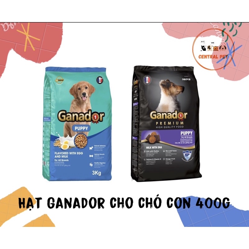 Thức ăn hạt ganador cho chó con và chó trưởng thành 400gr