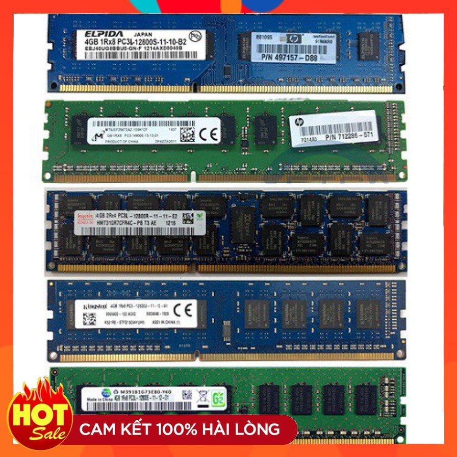 Ram máy tính để bàn 4GB DDR3L bus 1600 MHz Ram PC nhiều hãng samsung hynix micron ...