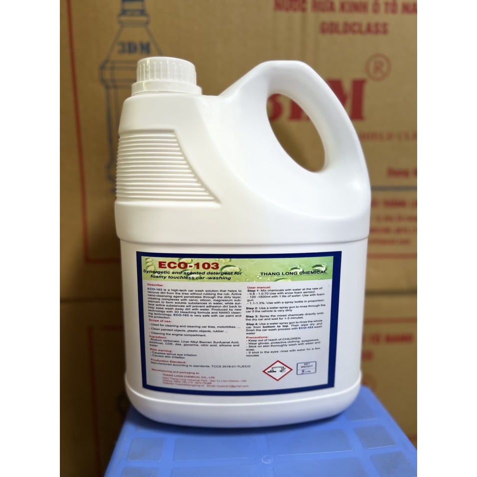 &lt;Siêu sạch&gt;Nước rửa xe,rửa khoang máy không chạm  ECO-103 CAN 4 lit