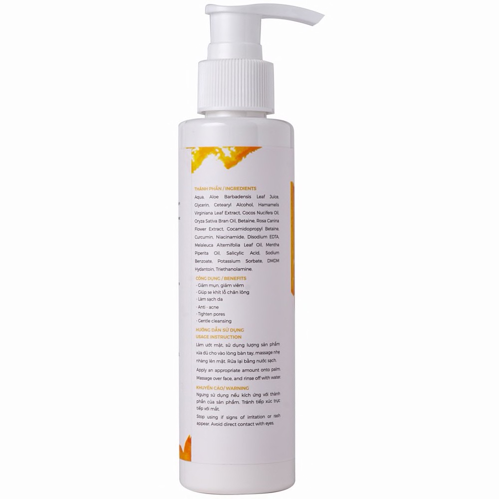 Sữa Rửa Mặt Milaganics Tràm Trà Nano Nghệ Ngừa Mụn Làm Sạch Da 135ml