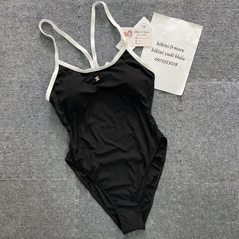 BODYSUIT CNL ĐEN/TRẮNG LOGO ĐÁ