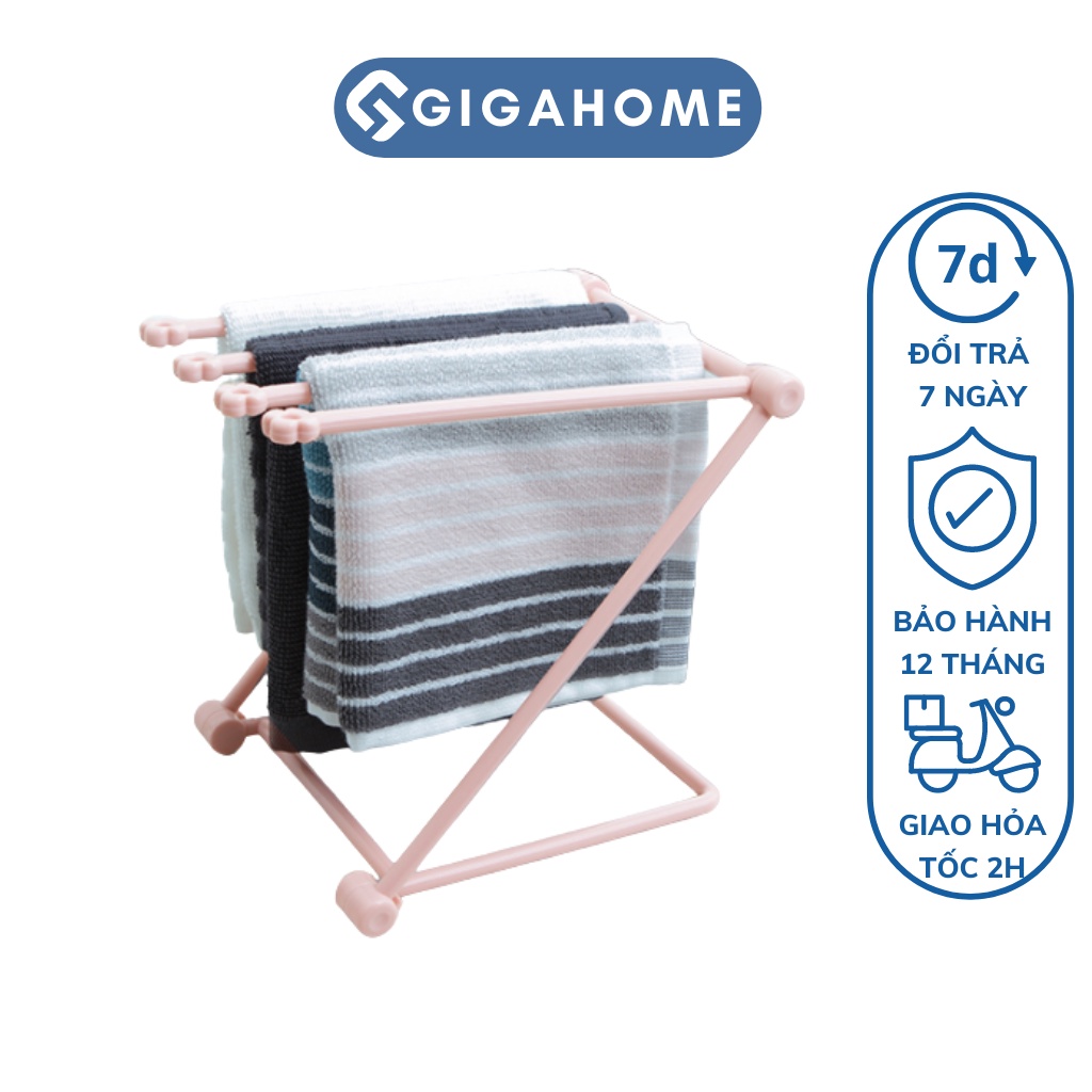 Giá Treo Khăn Nhà Bếp, Treo Ly, Bình Sữa 4 Thanh Tiện Lợi GIGAHOME Hình Chữ Z 9555