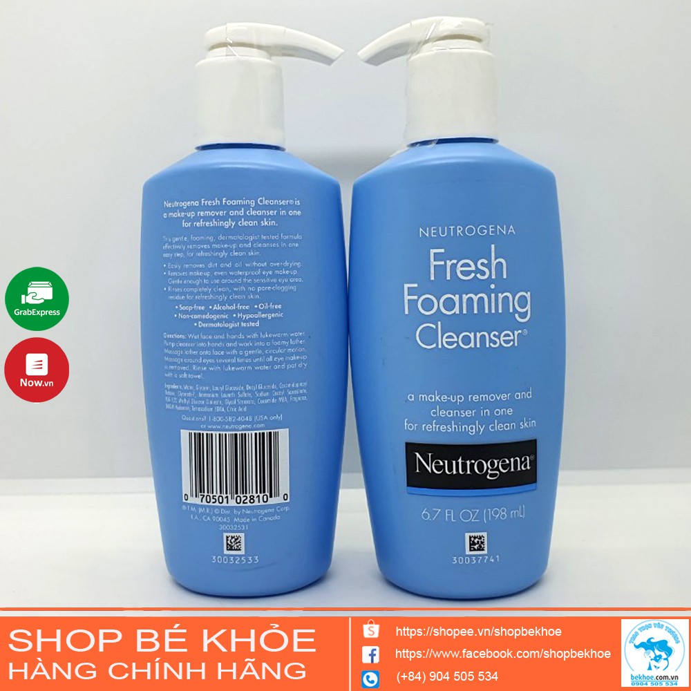 Sữa Rửa Mặt Neutrogena - Sữa rửa mặt tạo bọt Tẩy Trang Neutrogena Fresh Foaming Cleanser