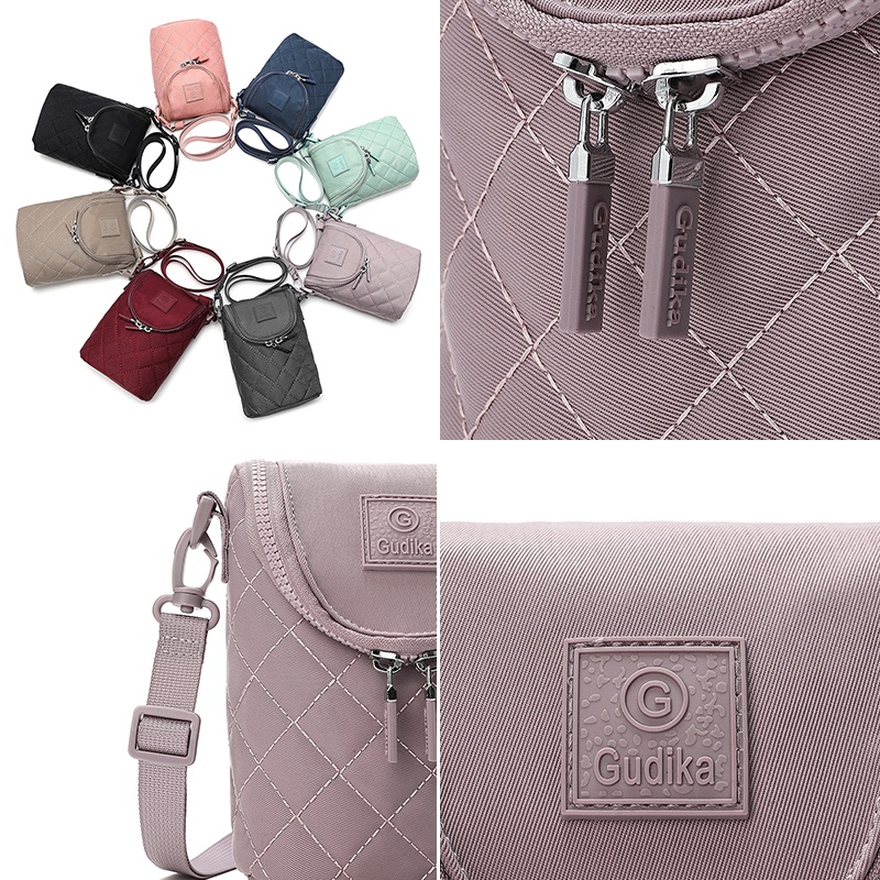 Túi Đeo Chéo/ Đeo Vai Đựng Điện Thoại Mini Bằng Nylon Chống Thấm Nước Thời Trang Cho Nữ