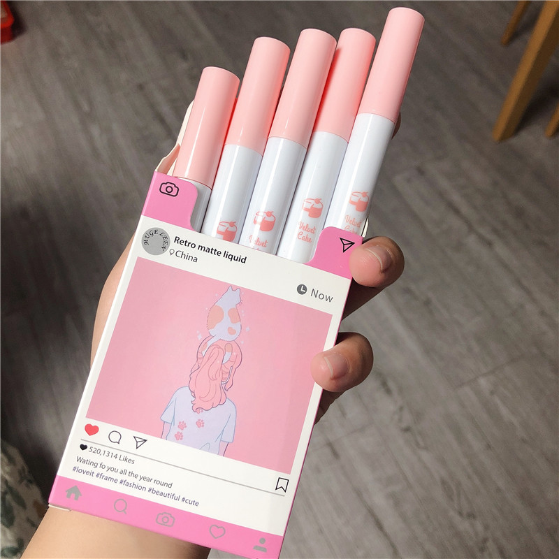 [Hàng mới về] Set 5 Thỏi Son Kem Muge Leen Tông Lì Dưỡng Ẩm Lâu Trôi | BigBuy360 - bigbuy360.vn