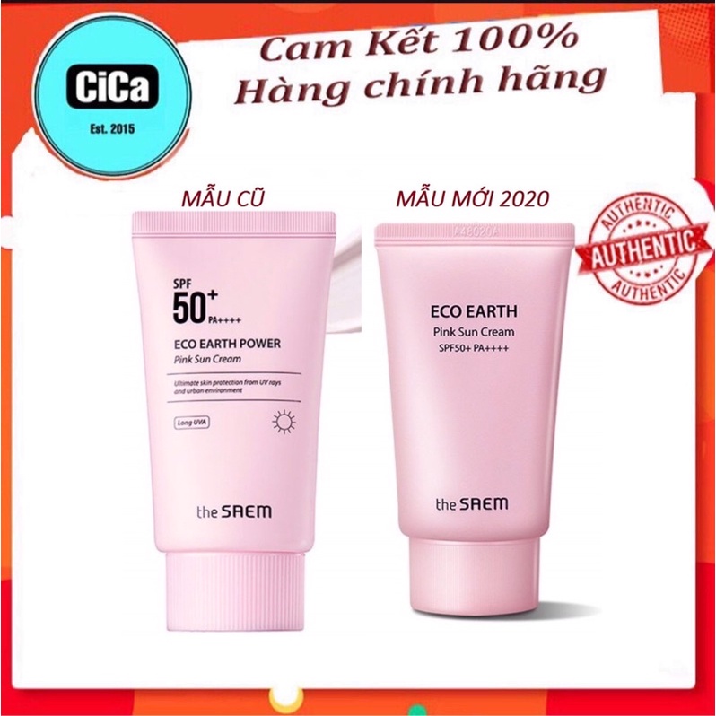 Kem Chống Nắng The Saem Eco Earth Power Pink (SPF 50+/PA)++++