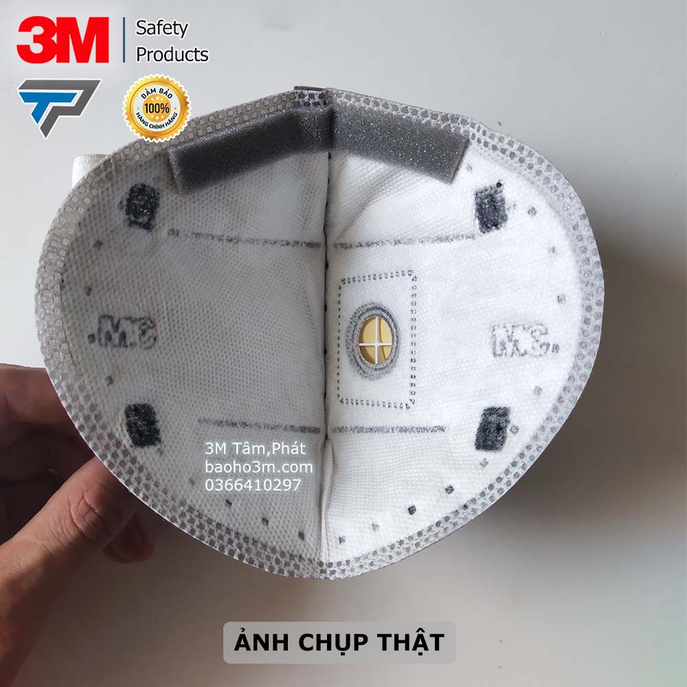 [LẺ 1 CÁI] khẩu trang 3M 9542V xám - quai qua đầu - chống bụi PM2.5 & mùi hoá chất | BigBuy360 - bigbuy360.vn