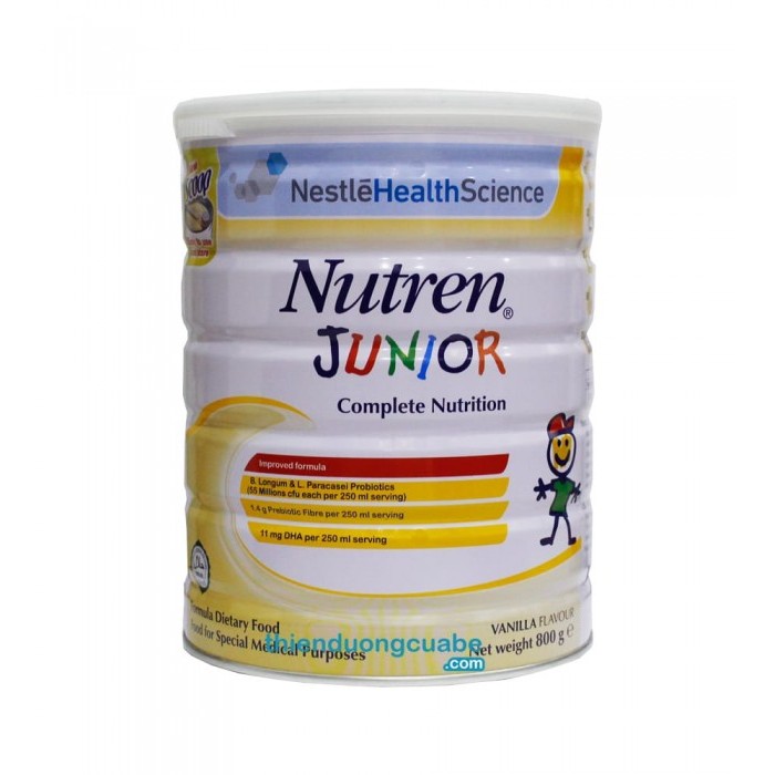 Sữa bột Nutren Junior 800g(cho trẻ từ 1-10 tuổi)(Thụy Sĩ)
