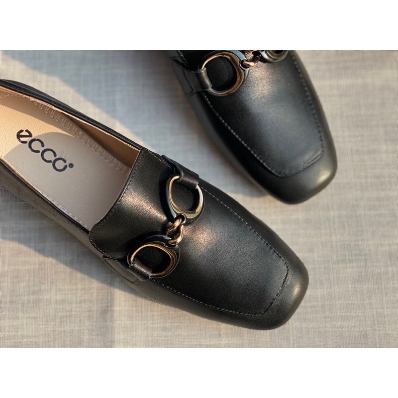 Giày lười thời trang nữ ECCO da thật cao cấp thiết kế cao gót, không kén độ tuổi, không kén chân.