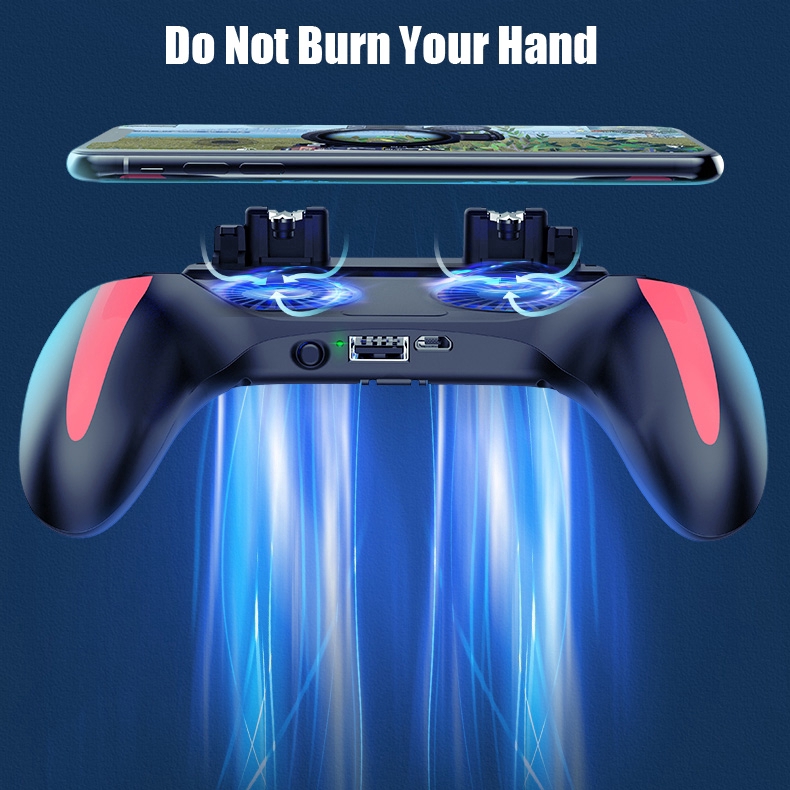 H10 Mobile phone Gamepad Pubg Controller Double Cooling Fan 5000 mAh Powerbank for Android iphone Joystick Game Pad