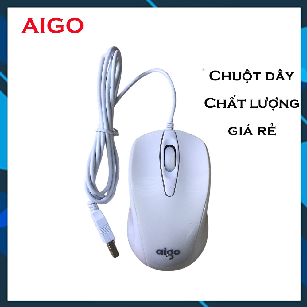 Chuột máy tính có dây Aigo - Chuột có dây văn phòng chất lượng tốt giá rẻ bảo hành đổi mới trong 6 tháng-sieuthipkgiare