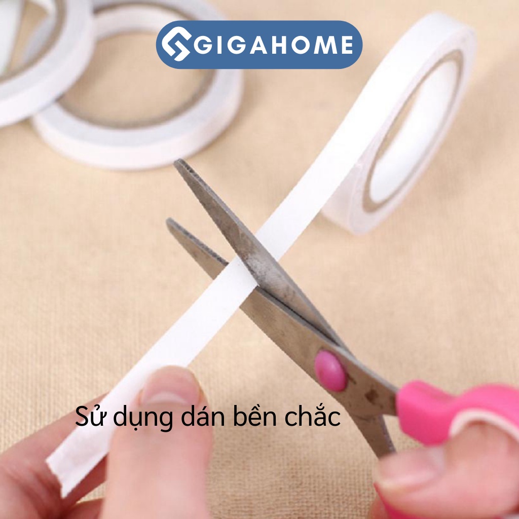 Cuộn Băng Keo 2 Mặt GIGAHOME 0.8cmx6m Siêu Bám Dính 6556